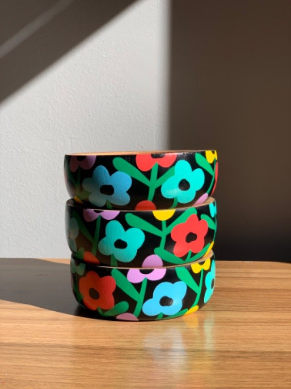 Artisan wood bowl, hand-painted - Marga