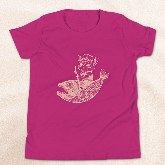 The Cat's Fish Youth T-Shirt – Magenta