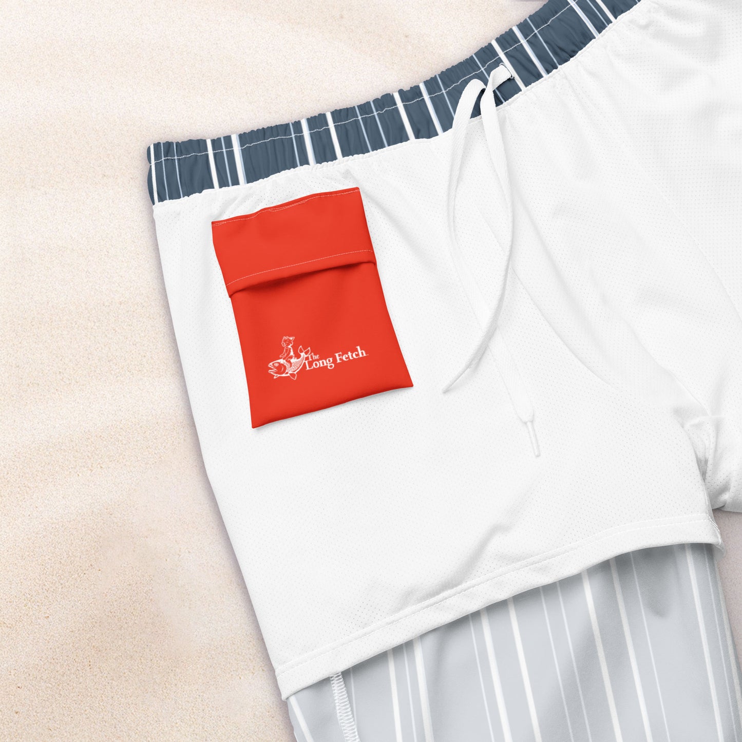 Maritime Stripe Eco-Friendly Swim Trunks – Van Deusen Navy and White