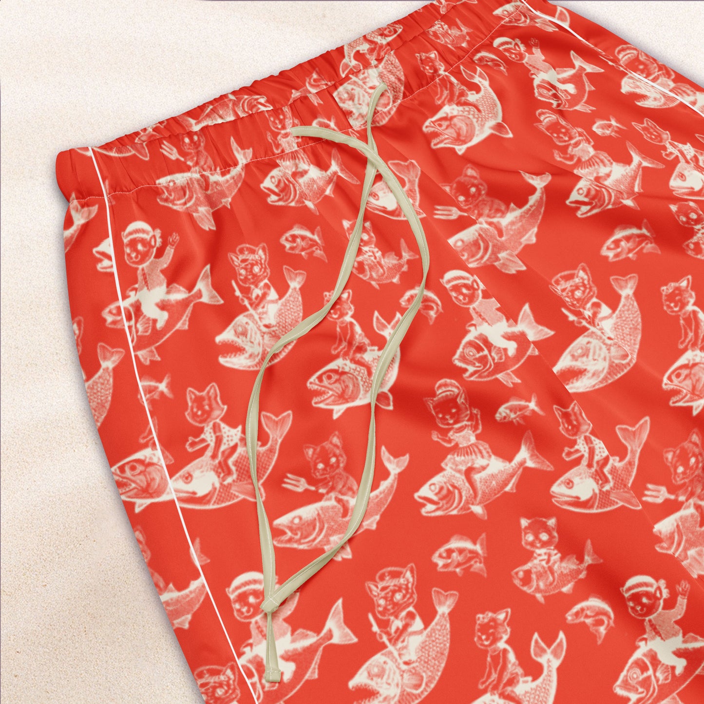 The Cat's Fish Pajama Pants – Cinnabar Red