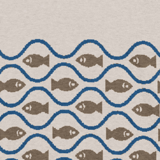 Fishy fish crew neck knit — sand