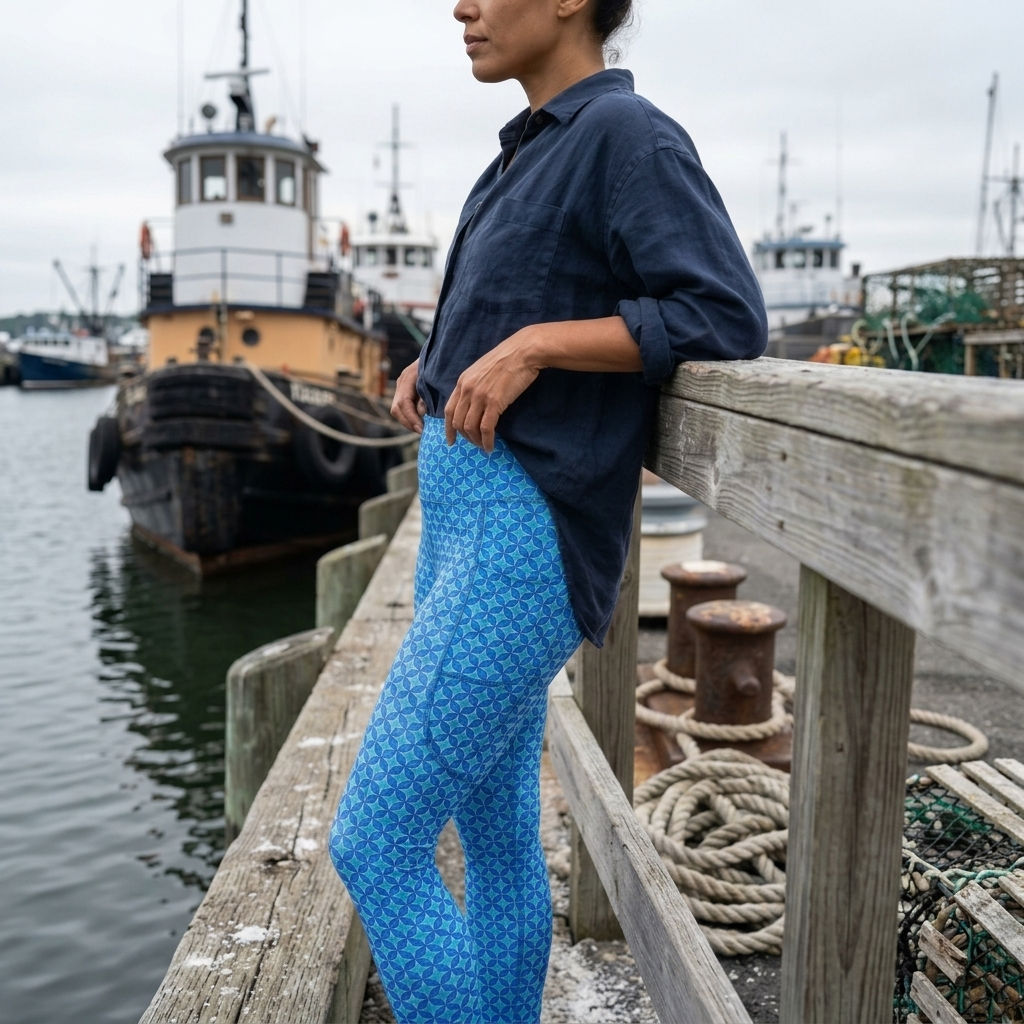 Pelorus Deck Leggings in Biscay Blue