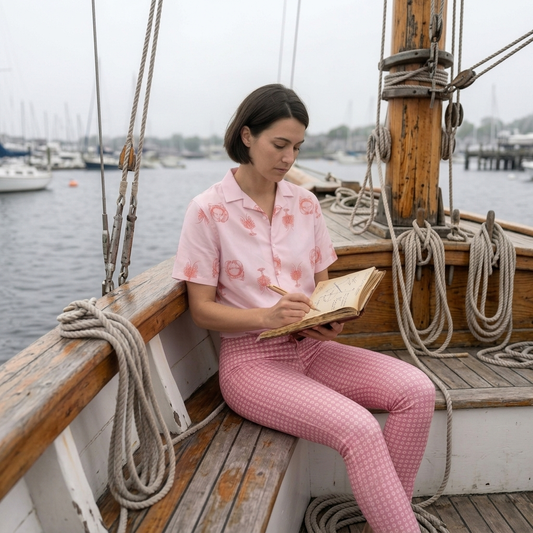 Buoys of Joy Deck Leggings - Salmon Run