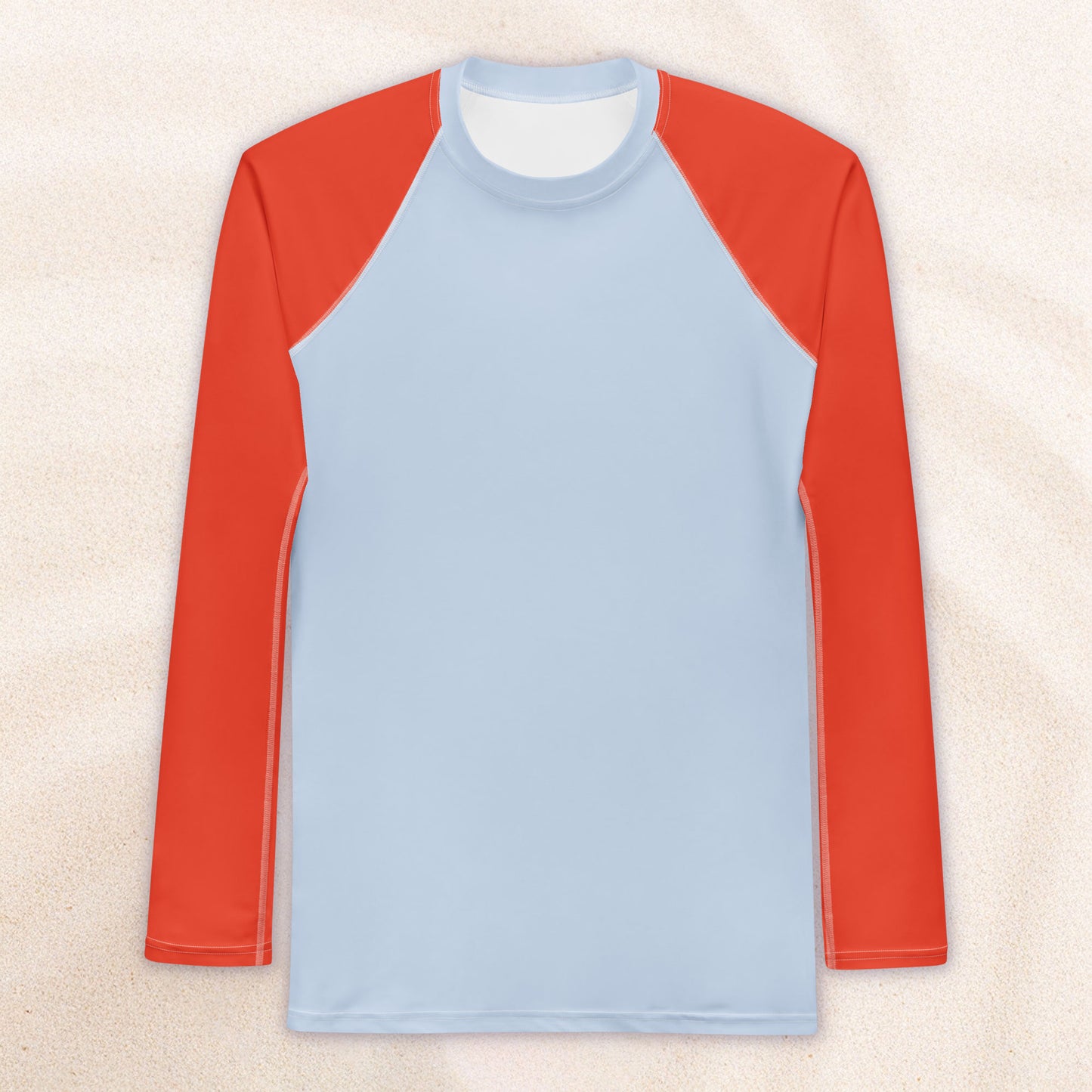 Color Block Surf Shirt – Periwinkle and Cinnabar Red