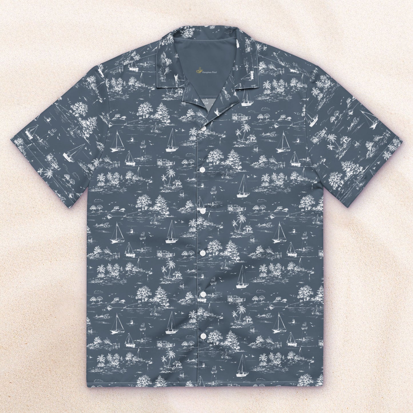 Seaside Toile Tropical Shirt – Van Deusen Navy