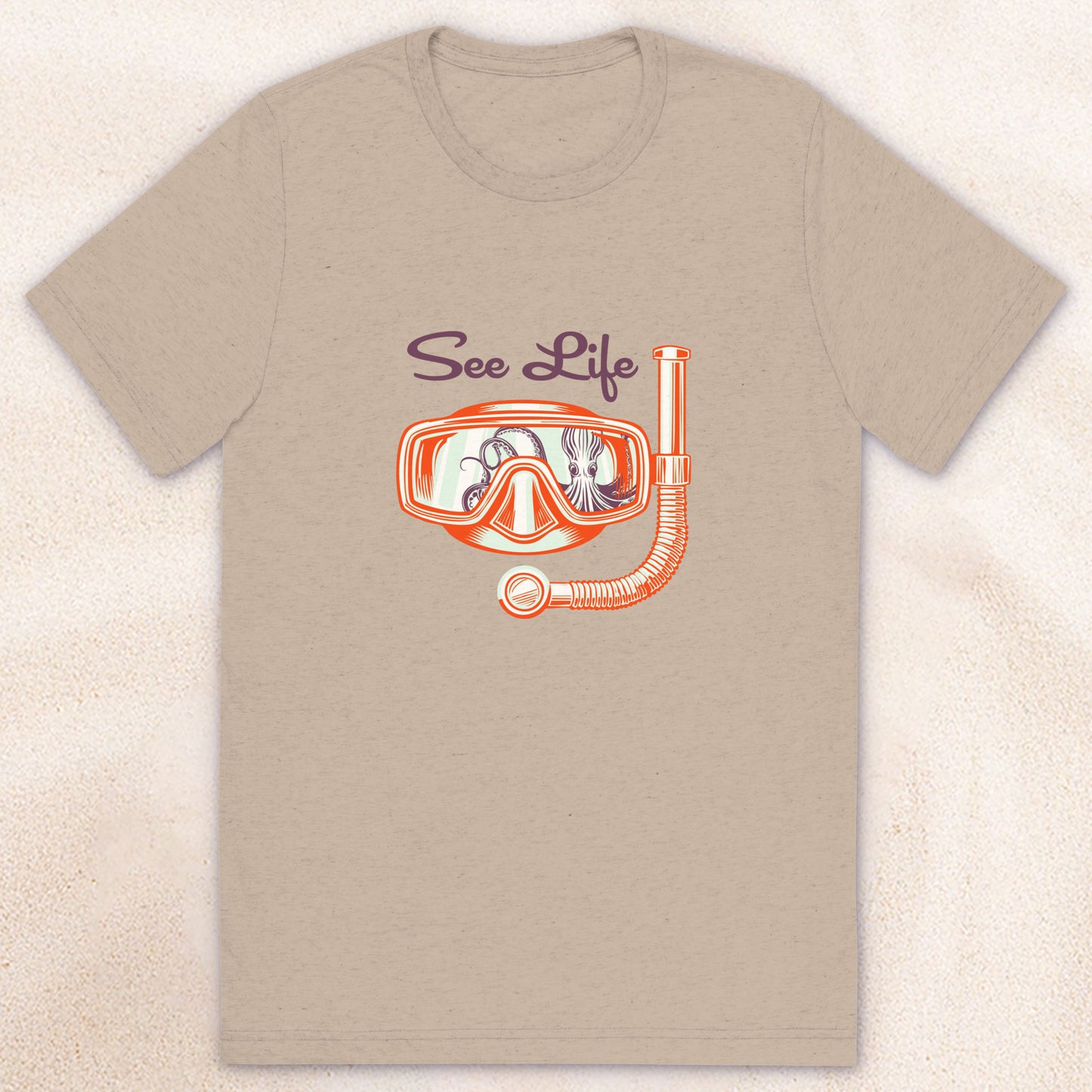 See Life Dive T-Shirt – Tan Triblend
