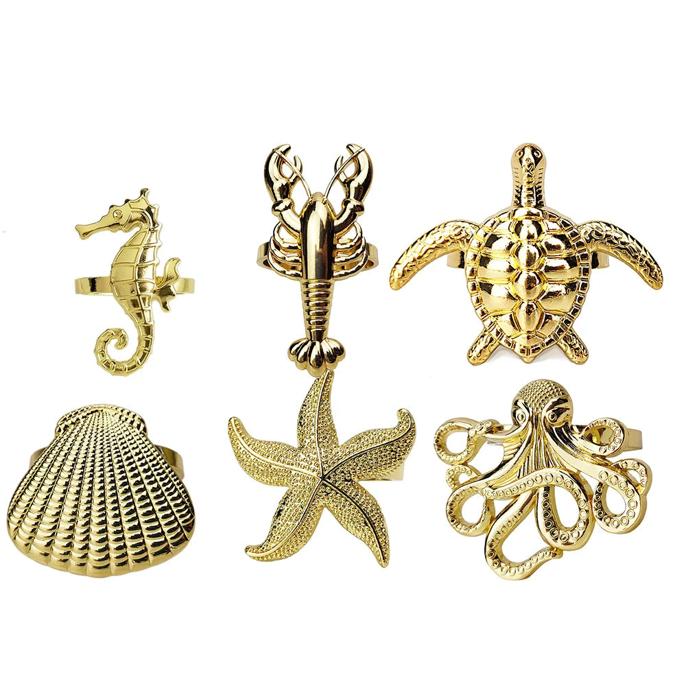 Coastal Heritage Napkin Rings - Sea Creatures