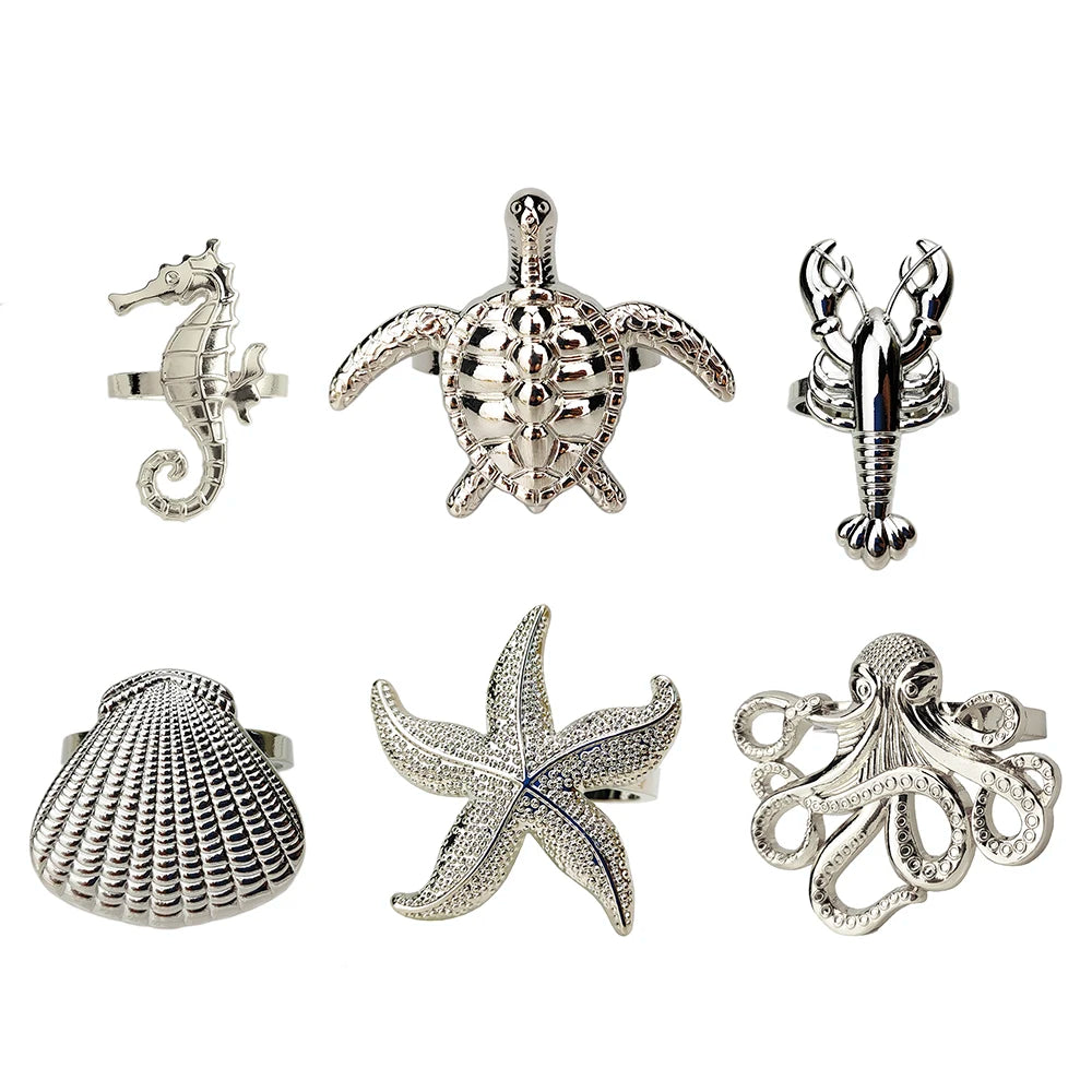 Coastal Heritage Napkin Rings - Sea Creatures