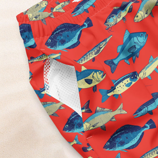 Atlantic Catch Recycled Swim Trunks – Summer Red