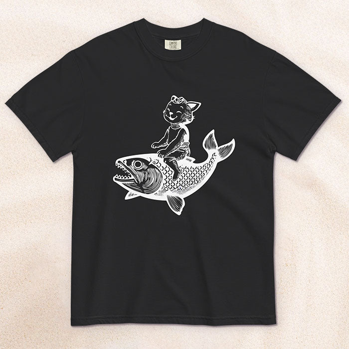 The Cat's Fish T-Shirt – Black