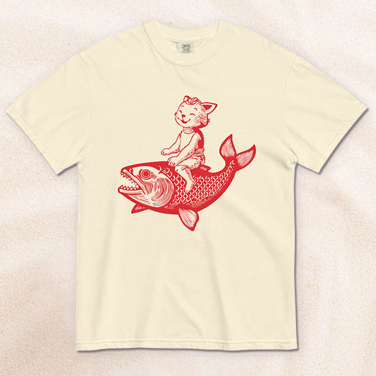 The Cat's Fish T-Shirt – Ivory