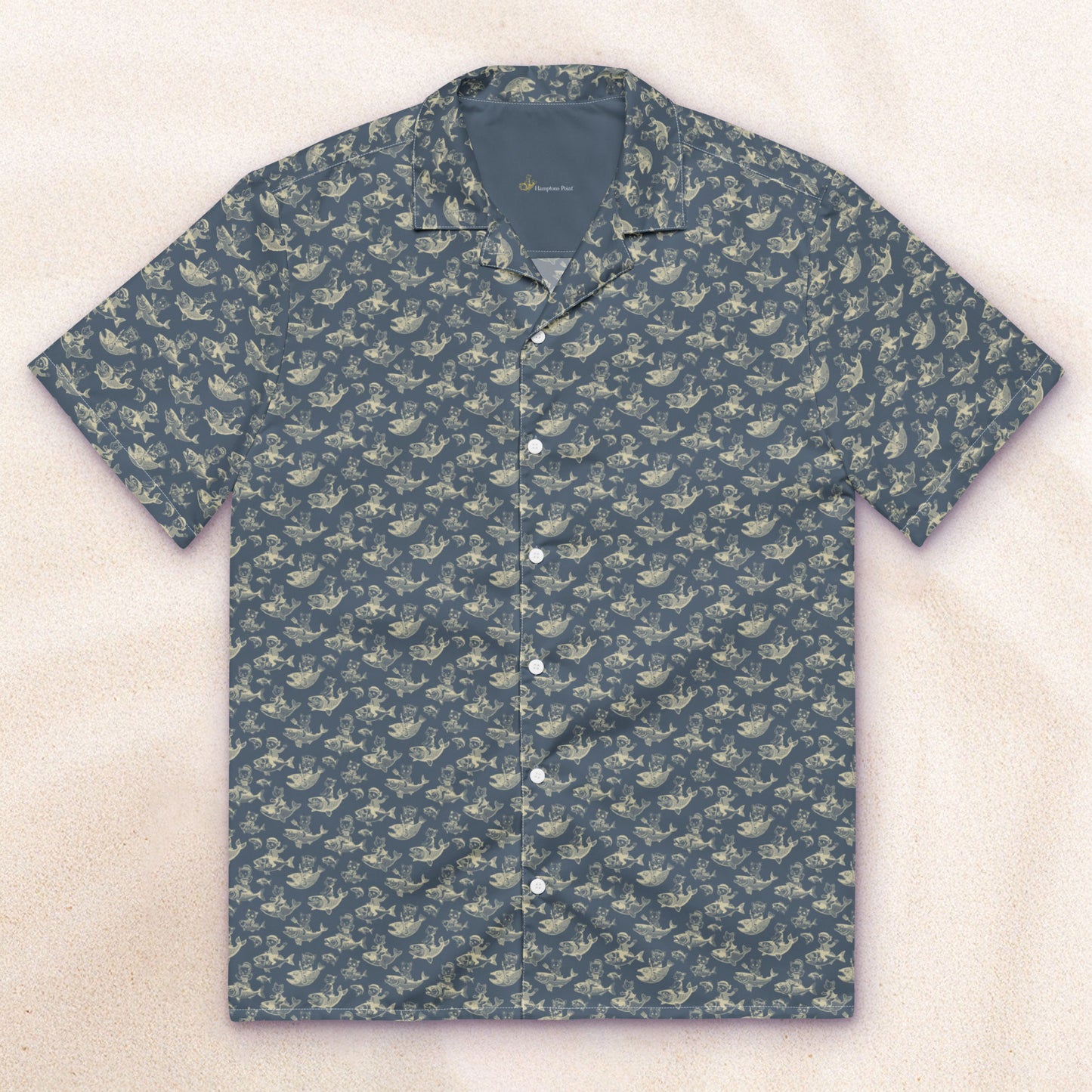 The Cat's Fish Camp Shirt – Van Deusen Navy with Dutch Cream