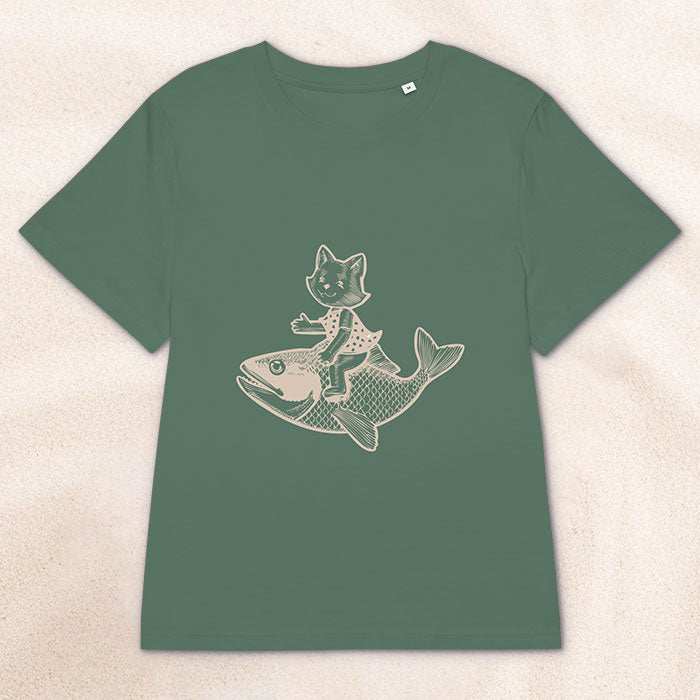 The Cat's Fish Woman's Cut Crewneck T-Shirt – Green Bay
