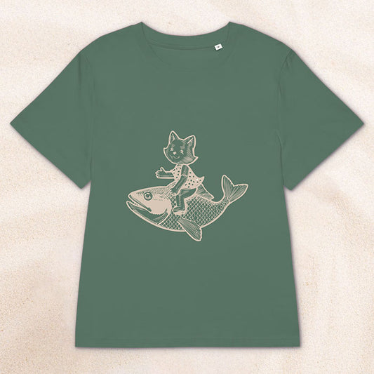 The Cat's Fish Woman's Cut Crewneck T-Shirt – Green Bay