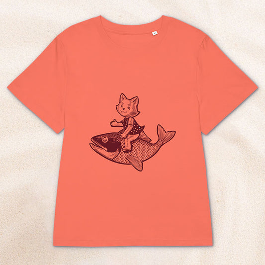 The Cat's Fish Woman's Cut Crewneck T-Shirt – Fiesta