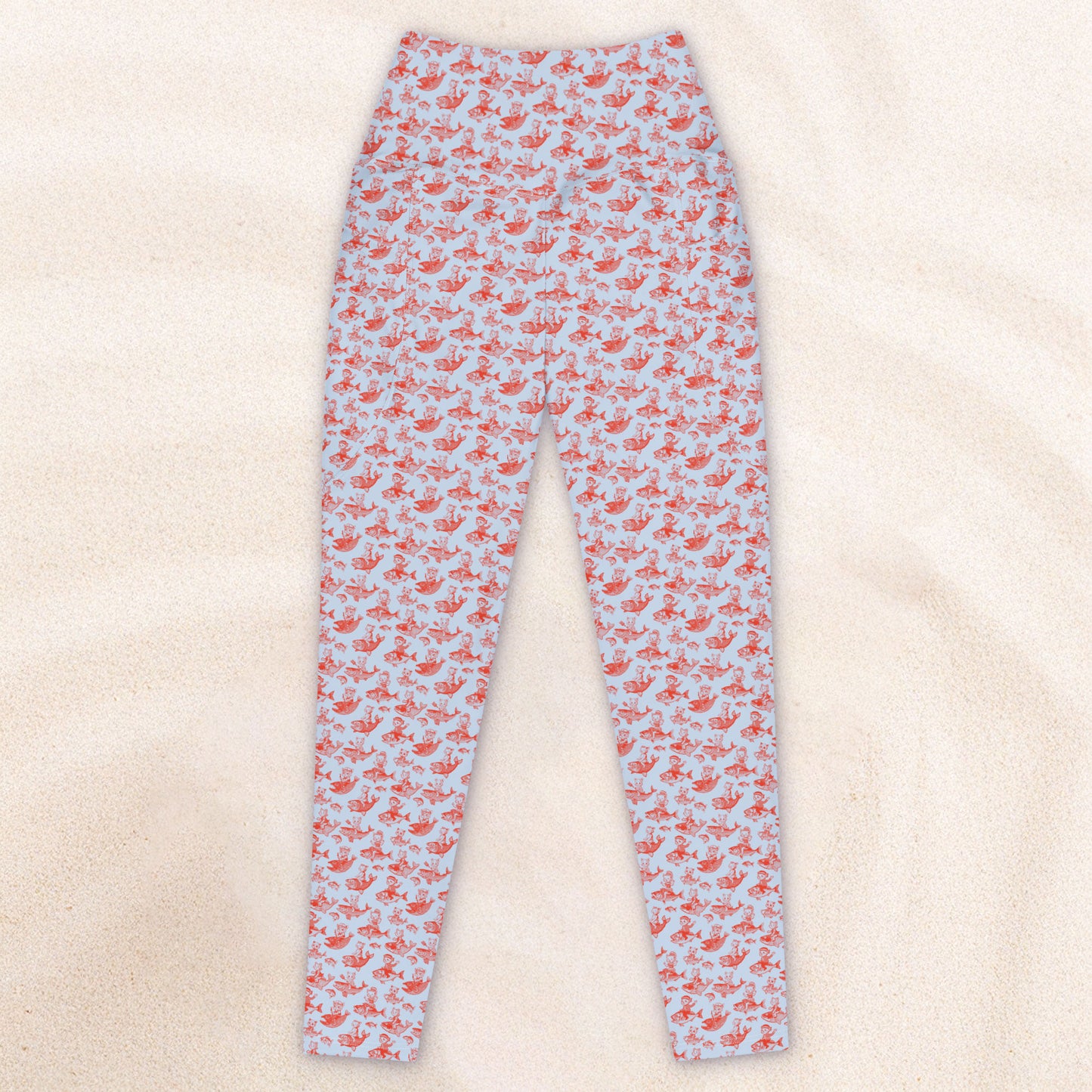 The Cat's Fish Yoga Leggings with Pockets – Periwinkle Blue