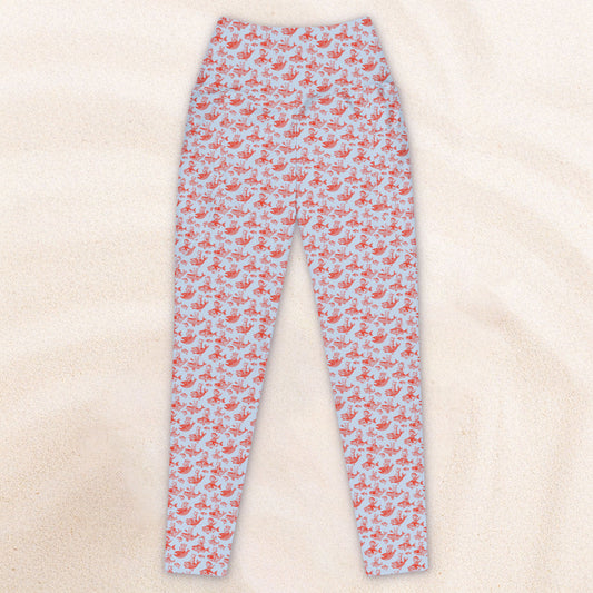 The Cat's Fish Yoga Leggings with Pockets – Periwinkle Blue