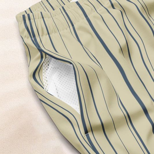 Maritime Stripe Conservation Swim Trunks – Dutch Cream with Van Deusen Navy