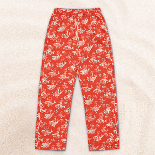 The Cat's Fish Pajama Pants – Cinnabar Red