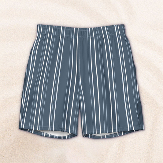 Maritime Stripe Eco-Friendly Swim Trunks – Van Deusen Navy and White