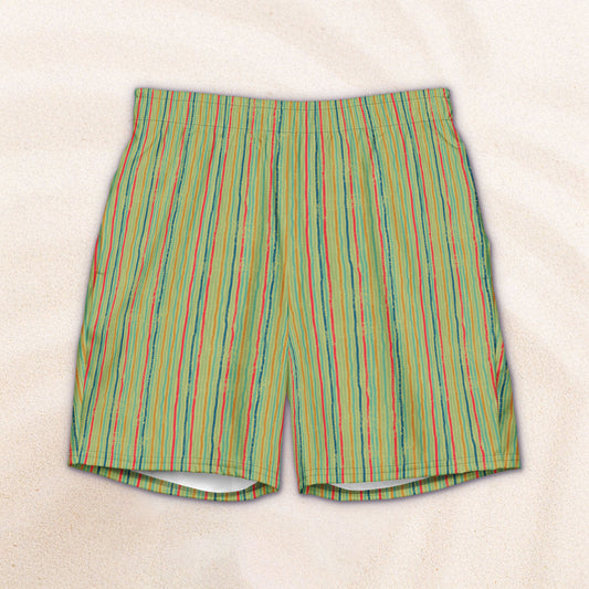 Citrus Grove Distressed Stripe Conservation Swim Trunks – Lapis Lazuli