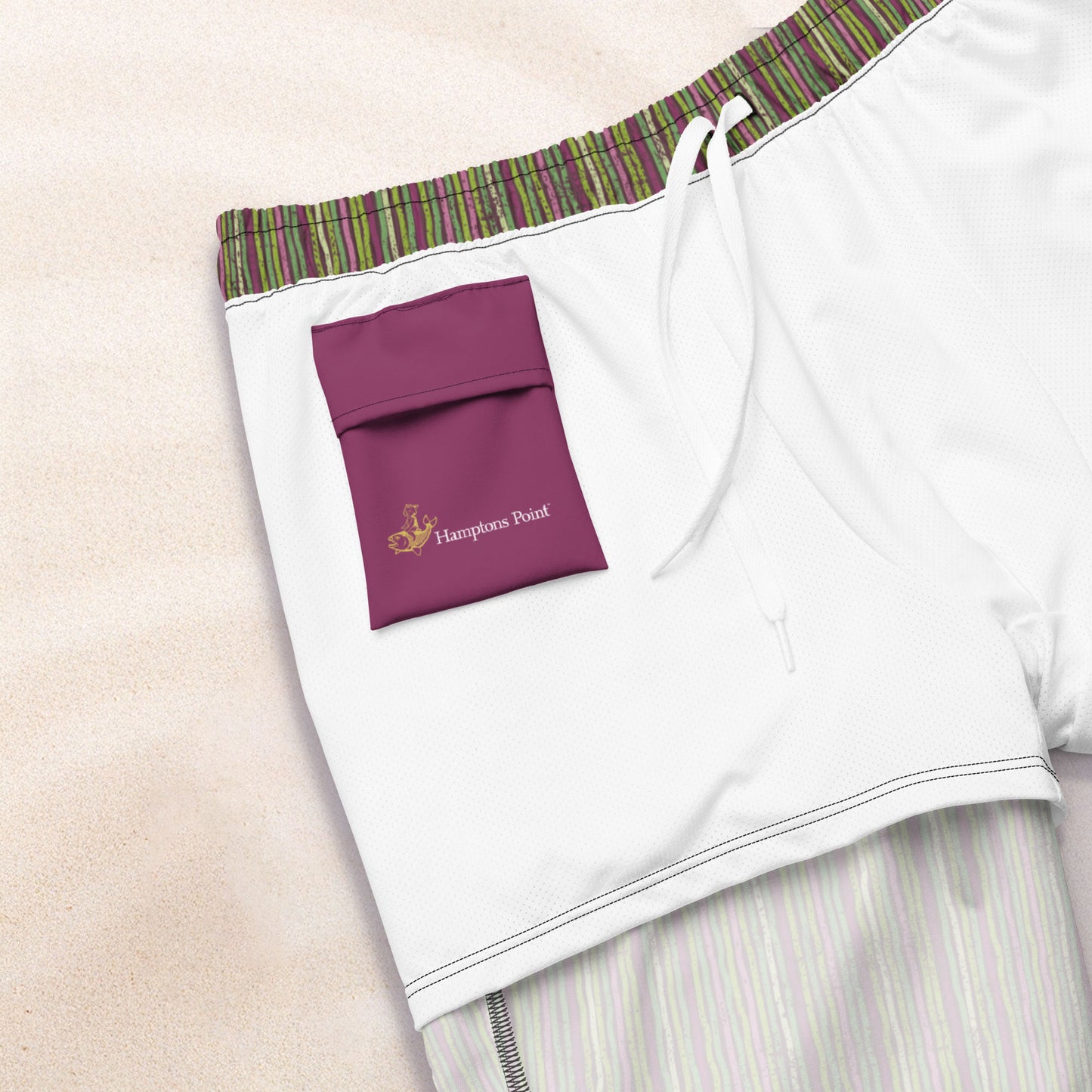 CItrus Grove Distressed Stripe Conservation Swim Trunks – African Violet