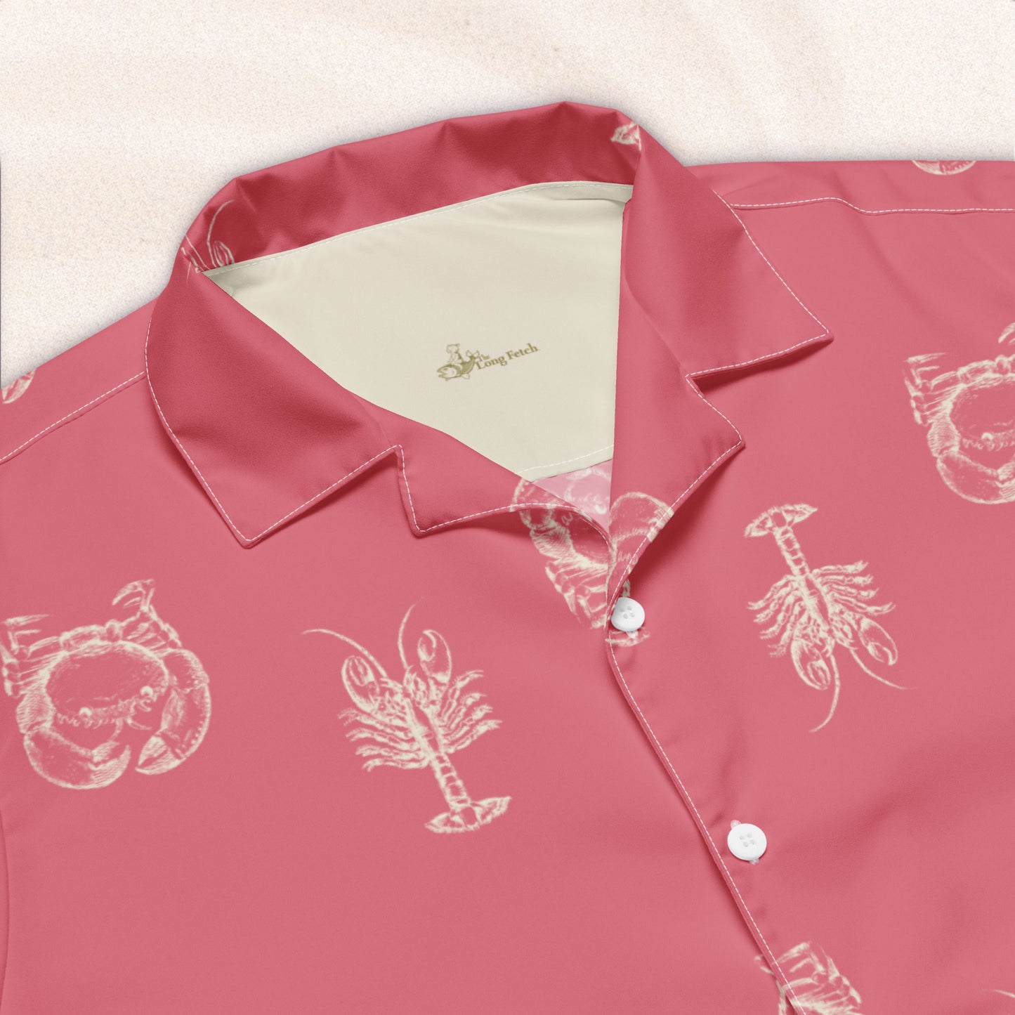 Field Guide Cuban Collar Shirt, Loose Repeat – Salmon