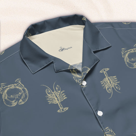 Field Guide Cuban Collar Shirt, Loose Repeat – Van Deusen Blue