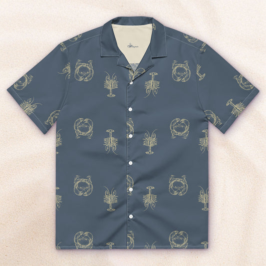 Field Guide Cuban Collar Shirt, Loose Repeat – Van Deusen Blue