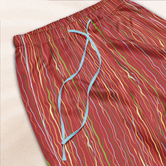 Tropicalia Stripe Pajama Pants – Rust Red