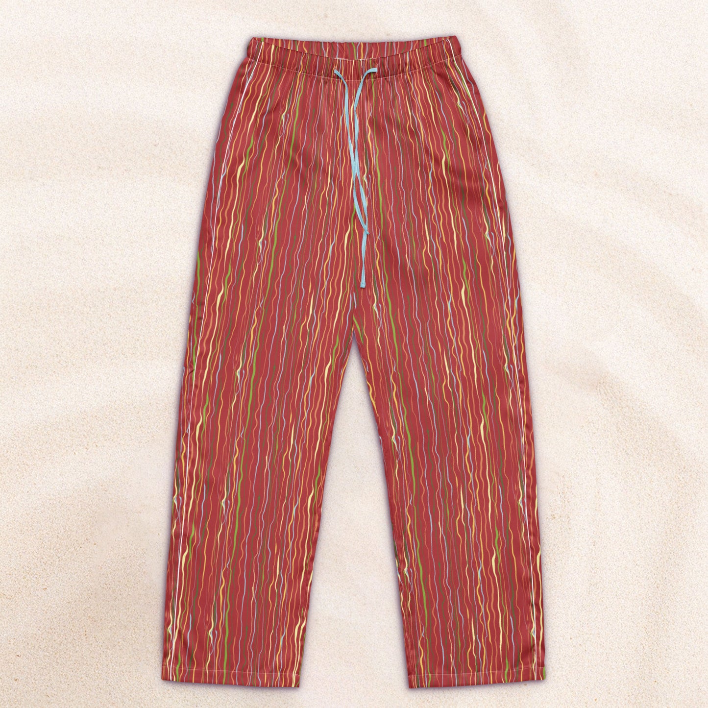 Tropicalia Stripe Pajama Pants – Rust Red