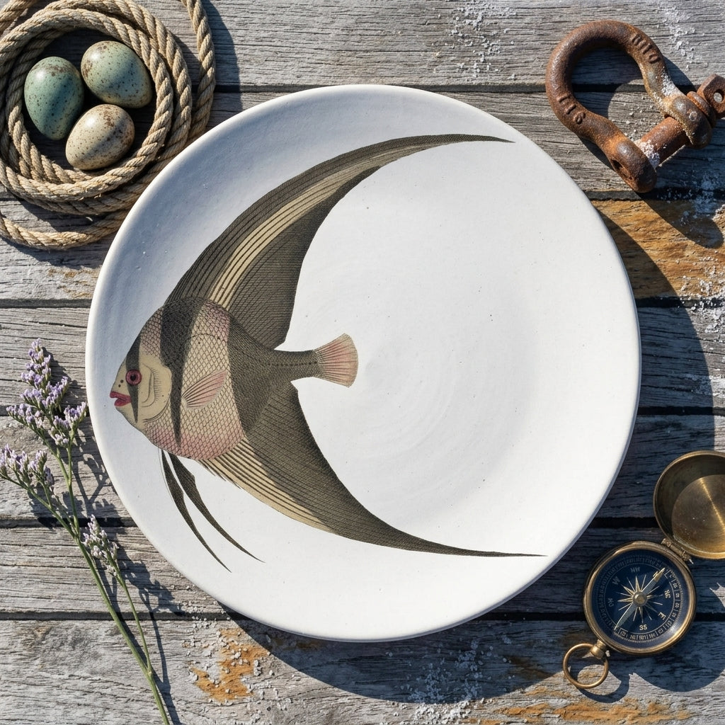 Vintage-inspired angelfish serving platter
