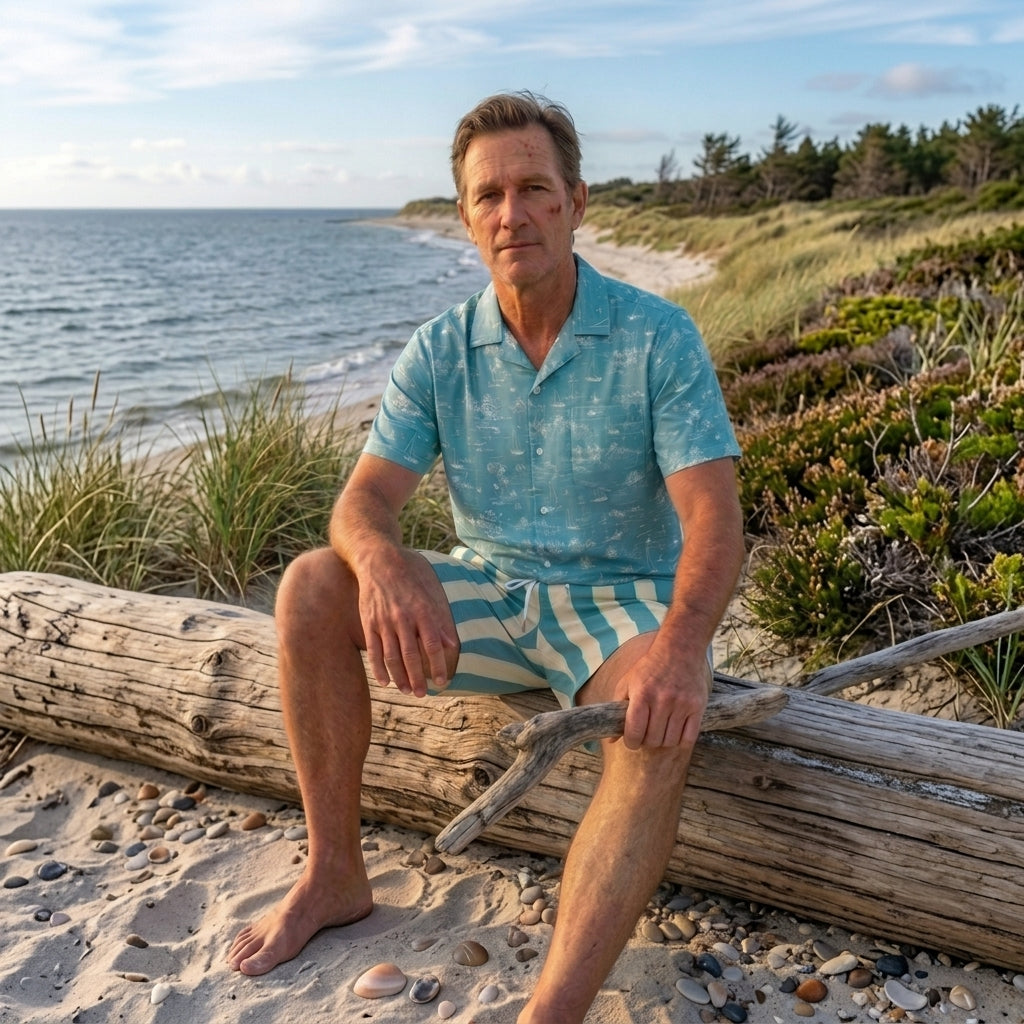 Seaside Toile Tropical Shirt – Ocean
