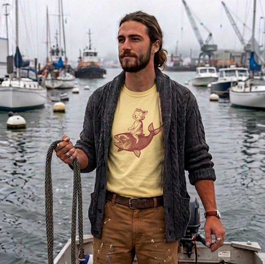 The Cat's Fish T-Shirt – Butter (limited edition)