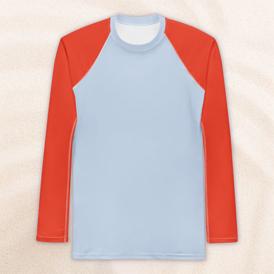 Color Block Surf Shirt – Periwinkle and Cinnabar Red