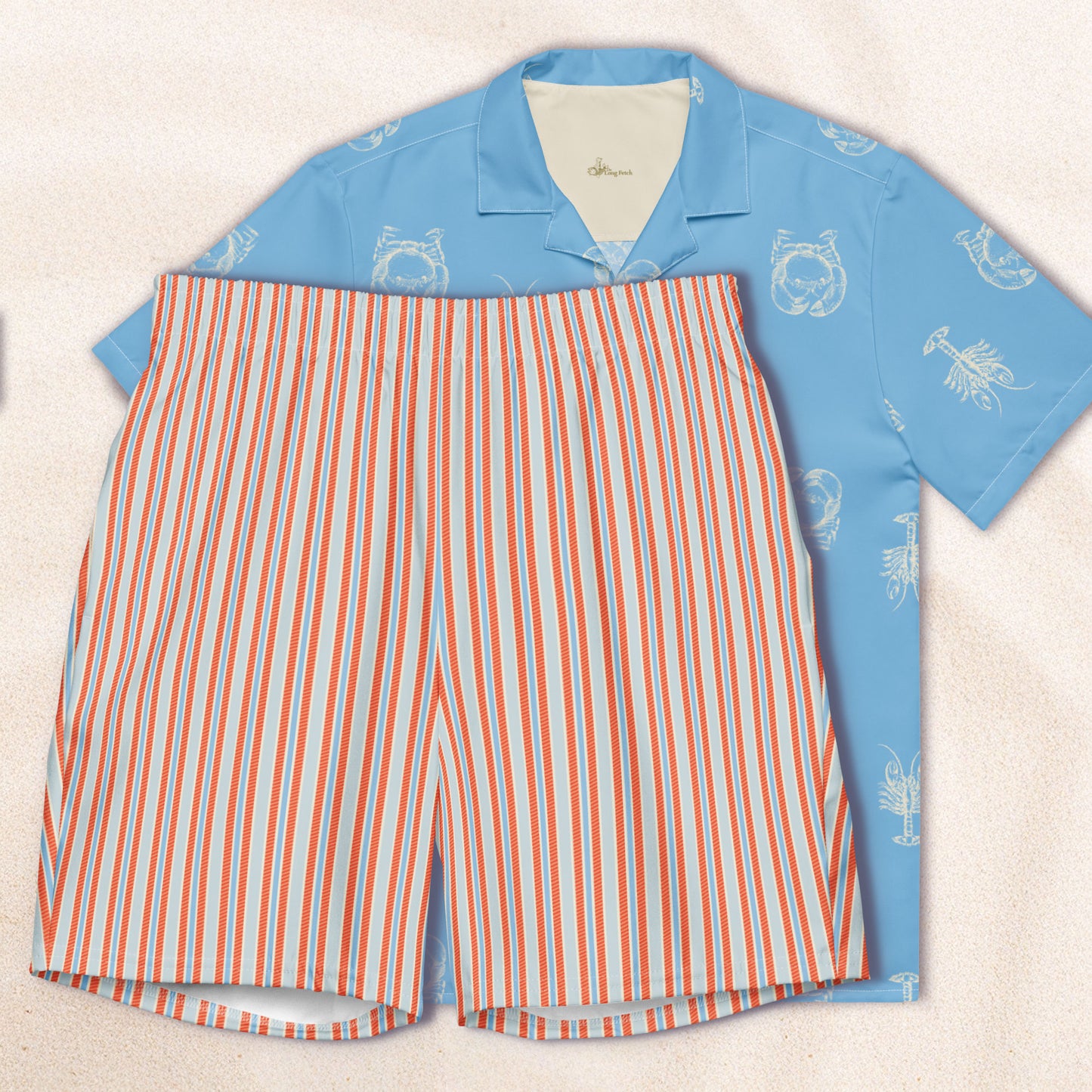 Red Regatta Stripe Eco-Friendly Swim Trunks