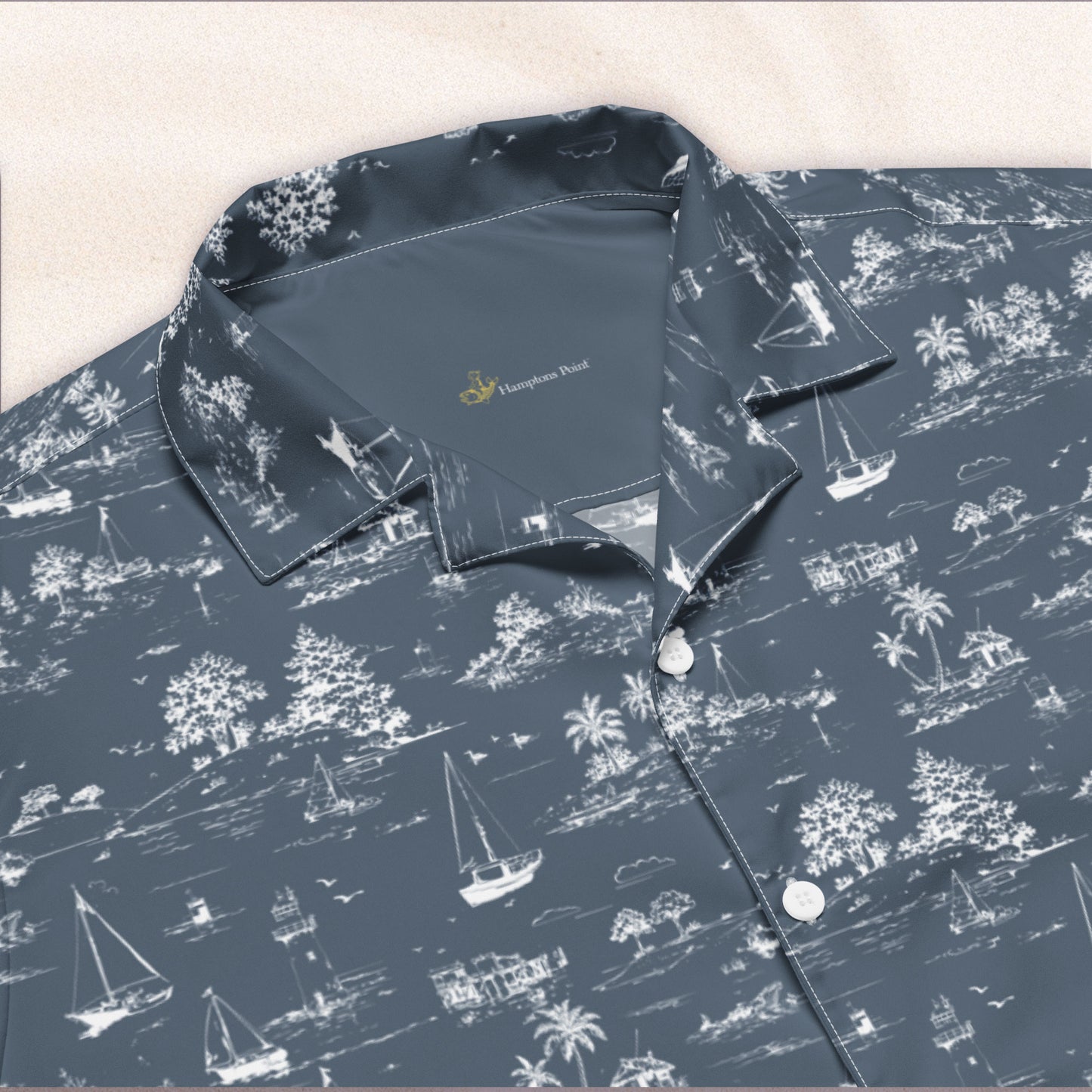 Seaside Toile Tropical Shirt – Van Deusen Navy