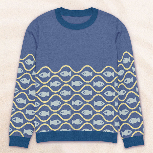 Fishy fish knitted sweater — ocean