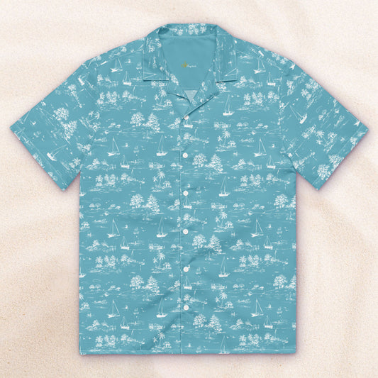Seaside Toile Tropical Shirt – Ocean
