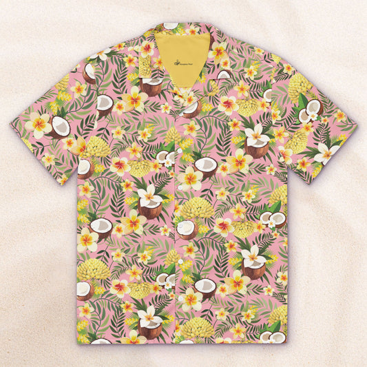 Tropicalia Camp Shirt – Shell Pink