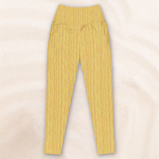 Tidal Stripe Deck Leggings with Pockets – Gold