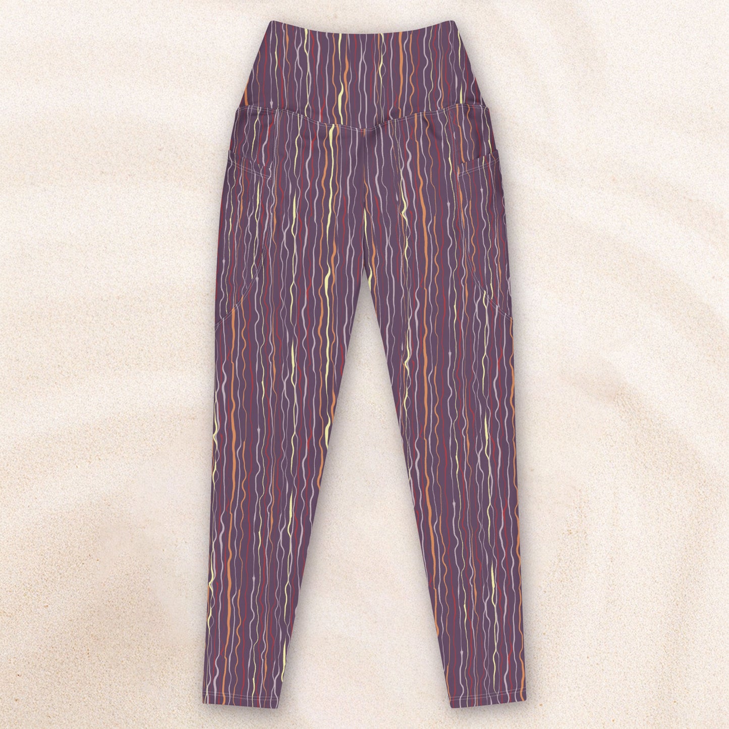 Tropicalia Stripe Leggings with Pockets – Violet