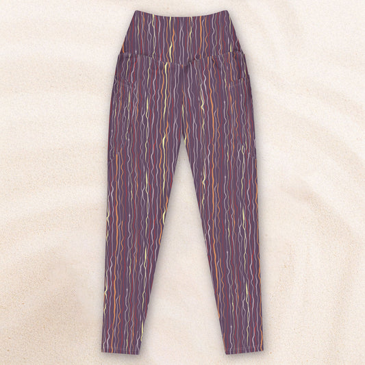 Tropicalia Stripe Deck Leggings with Pockets – Violet