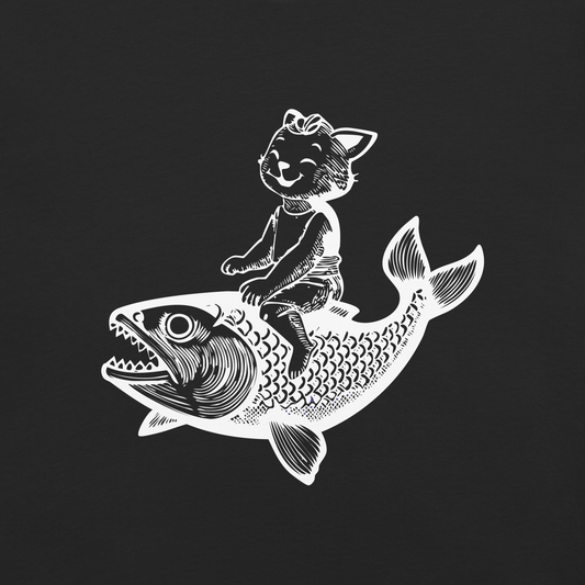 The Cat's Fish T-Shirt – Black