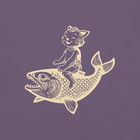 The Cat's Fish T-Shirt – Grape