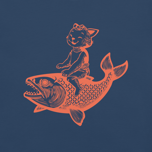 The Cat's Fish T-Shirt – True Navy
